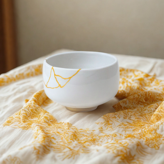Tenmoku Kintsugi-style matcha bowl